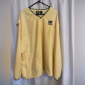 CAT Racing Yellow Long Sleeve Pullover  Windbreaker Jacket Men’s Size 2XL